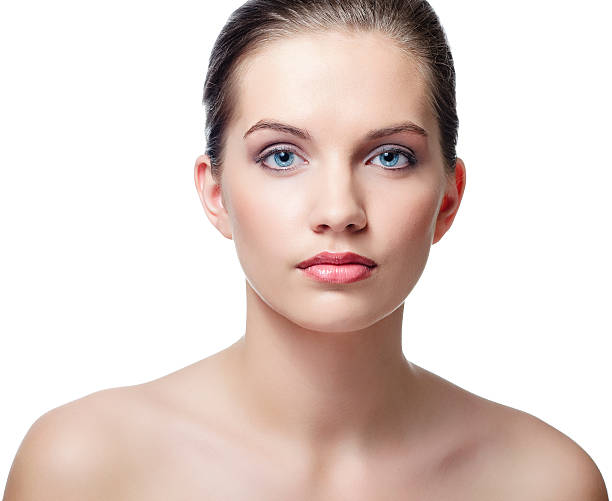 natural woman face isolated on white