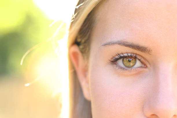 Woman eye looking at camera